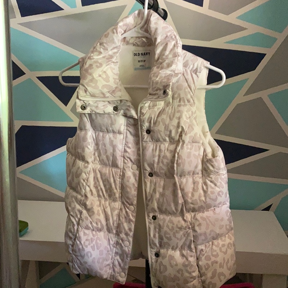 Old Navy Leopard Print Puffy Vest